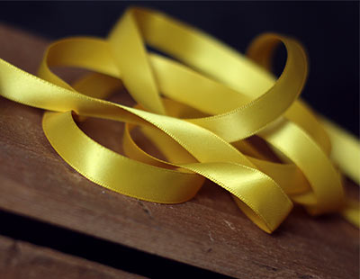 Yellow Double Faced Poly Satin Ribbon, 1/2 inch