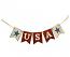 USA Wood Banner with Stars