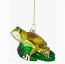 Frog on Lily Pad Glass Ornament