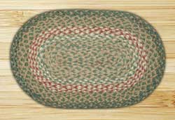 Green and Burgundy Braided Tablemat (10 x 15 inch)