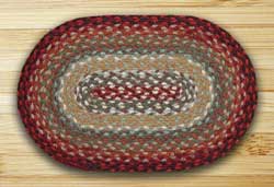 Thistle Green & Country Red Braided Tablemat (10 x 15 inch)