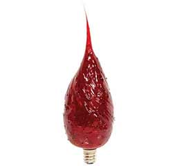 Ruby Red Flickering Silicone Light Bulb - Larger