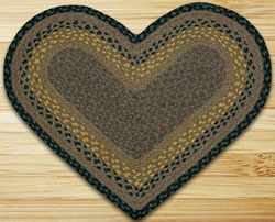 Brown, Black, and Charcoal Heart Jute Rug