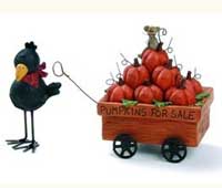 Crow with Pumpkin Wagon
