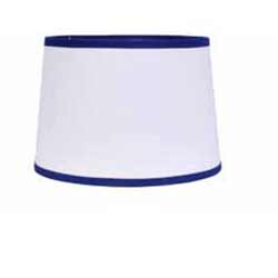 White with Cobalt Trim Drum Lamp Shade - 16 inch