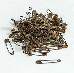 Rusty Tin Safety Pins, 1 inch (Pack of 50)