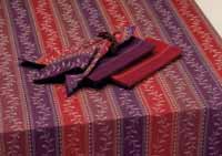Fall Berry Stripe Jacquard Tablecloth, 52 x 52