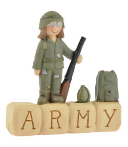 Blossom Bucket Army Block with Girl
