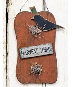 Harvest Thyme Pumpkin with Crow