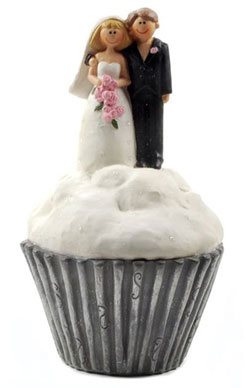 Bride and Groom on Cupcake