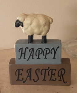 Happy Easter Block with Sheep