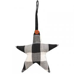 Buffalo Check Star Ornament - Black/White