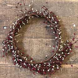 Red & Cream Pip Berry Wreath (16 inch)