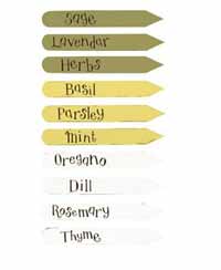 Tin Herb Markers, Set of 10