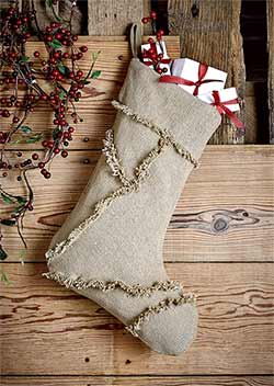 Burlap Christmas Stocking with Reverse Seam