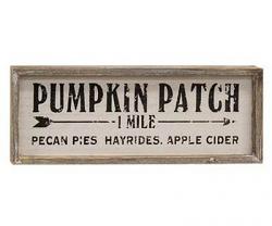 Pumpkin Patch 1 Mile Framed Sign