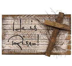 He is Risen Lathe Sign