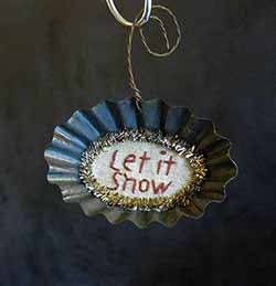 Tart Tin Stitchery Ornament - Let it Snow