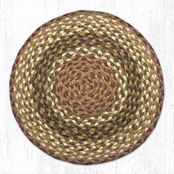 Olive and Burgundy and Gray Braided Jute Chair Pad
