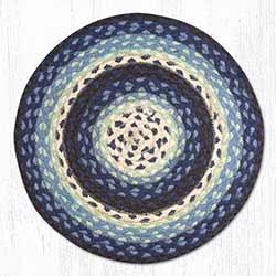 Blueberry and Creme Braided Jute Chair Pad