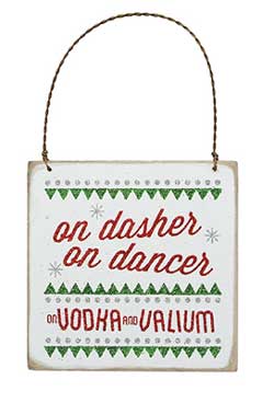On Dasher Fancy Plaque Ornament