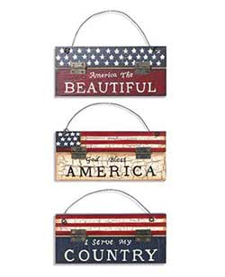 Americana Sign Ornaments (Set of 3)