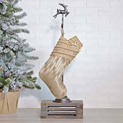 Celebrate Gold Christmas Stocking - 15 inch