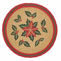Poinsettia Braided Placemats (Set of 6) - Round
