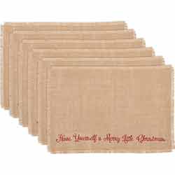 Merry Little Christmas Jute Placemats (Set of 6)