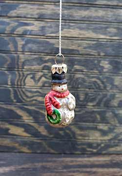 Snowman Mini Glass Ornament