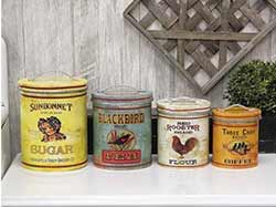 Country Farmhouse Metal Nesting Canisters (Set of 4)