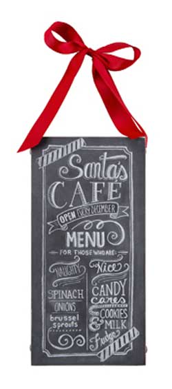 Santa Cafe Chalk Sign