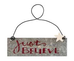 Just Believe Tin Sign - Red