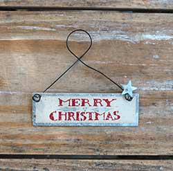 Merry Christmas Tin Sign Ornament
