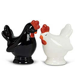Abbott Collection Black & White Chicken Salt & Pepper Shaker Set