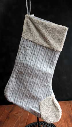 Grey Sweater Knit Stocking