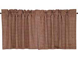 Patriotic Patch Plaid Cafe Curtains - 24 inch Tiers