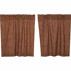VHC Brands Patriotic Patch Plaid Cafe Curtains (36 inch)