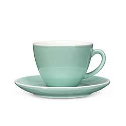 Mint Diner Cappuccino Cups and Saucers (Set of 6)
