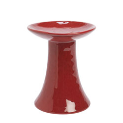 Red Stoneware Pillar Candle Holder - Large