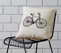Along for the Ride Bicycle Decorative Pillow