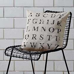 Alphabet Natural Accent Pillow (with Down Fill)