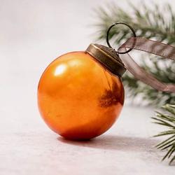 Tangerine Pearl Glass 2 inch Ball Ornament