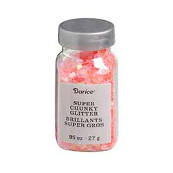Chunky Hearts Glitter - Coral (0.95 ounces)