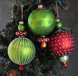 Green and Red Finial Ornament