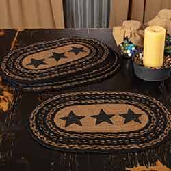 Farmhouse Braided Placemats with Stars (Set of 6)