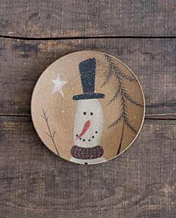 Top Hat Snowman Plate