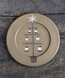 Snowman Ornament on Tree Plate