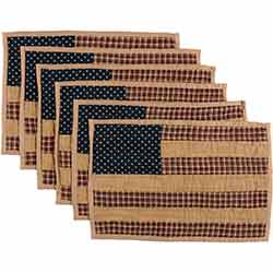 Patriotic Patch Quilted Placemats (Set of 6)