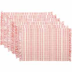 Madeline Red Ribbed Placemats (Set of 6)
